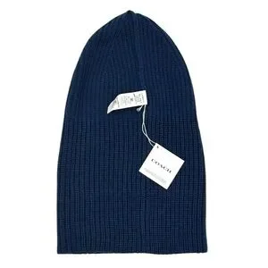 Coach | Accessories | Coach Blue Patch Ribbed Knit Beanie  display picture 3